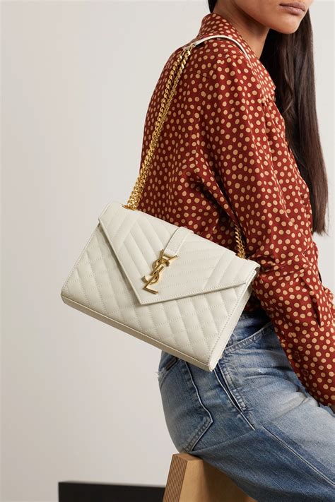 ysl white leather bag|ysl quilted shoulder bag.